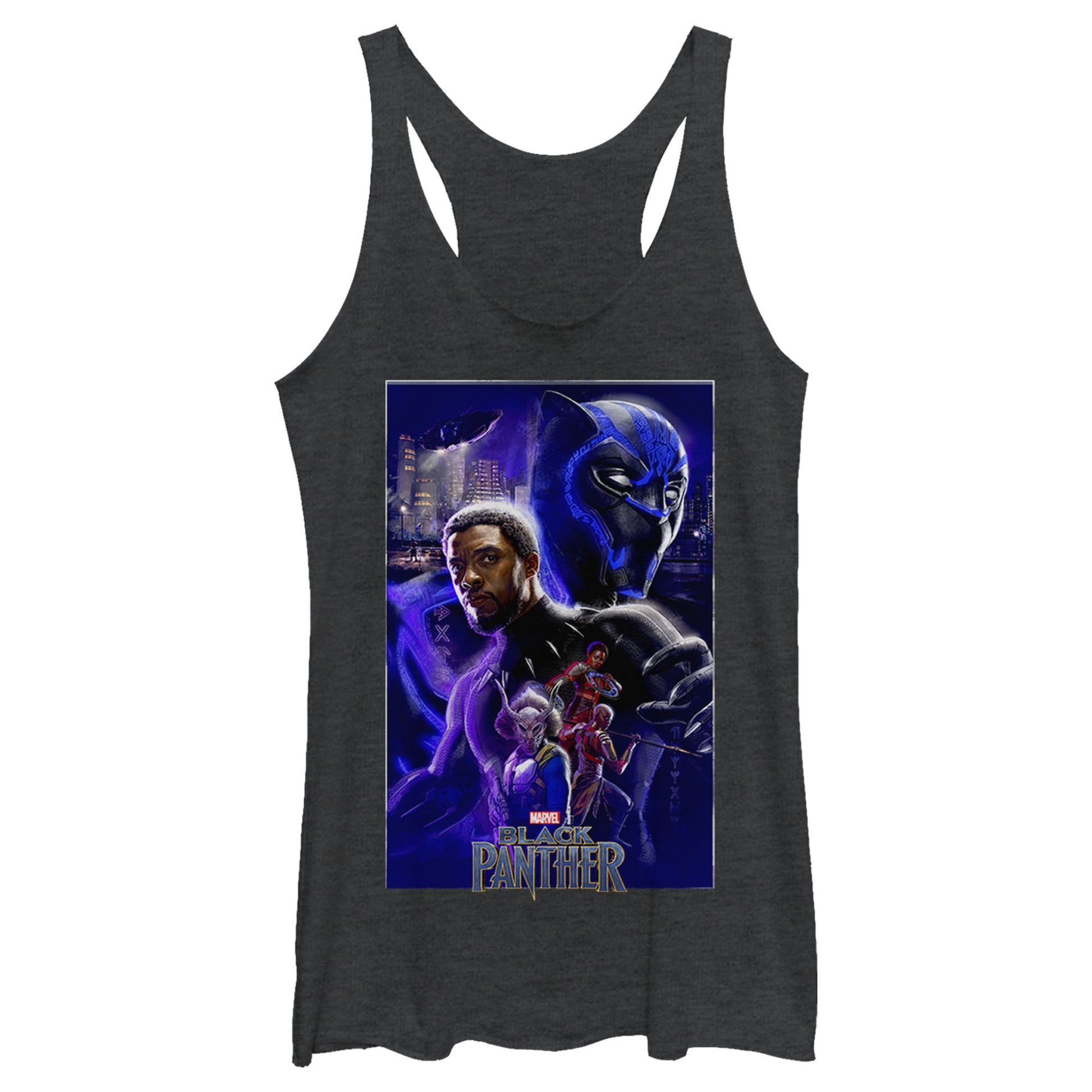 Junior's Marvel Panther Light Tank Top