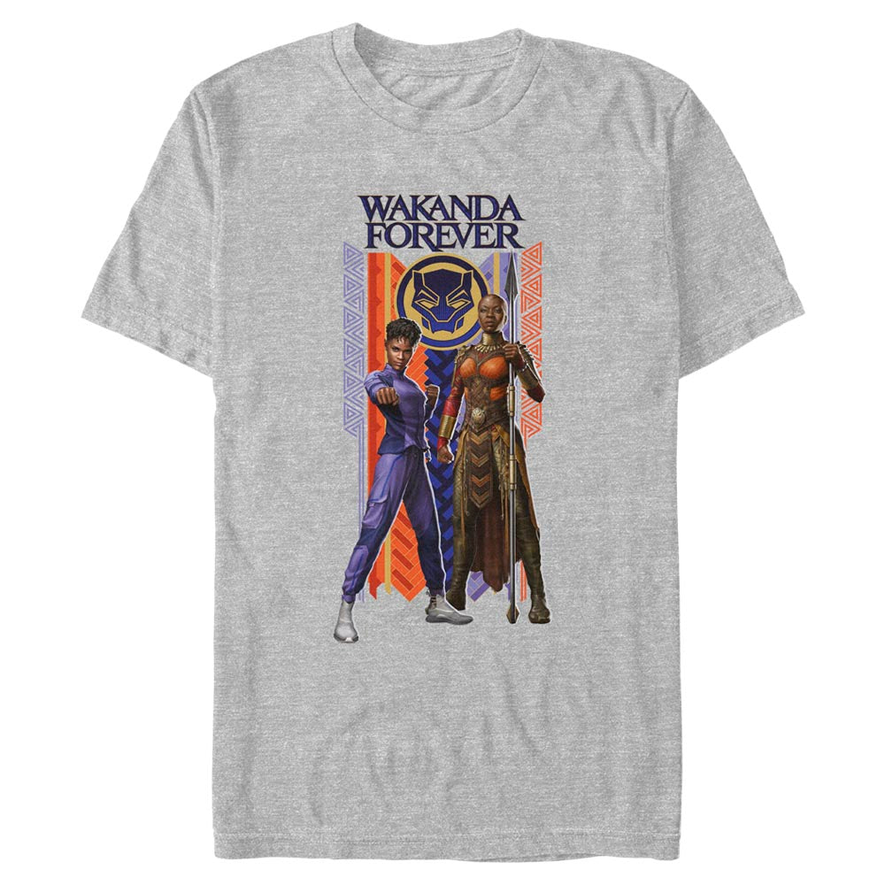 Men's Marvel Black Panther Wakanda Forever Wakanda Forever Duo Banner T-Shirt